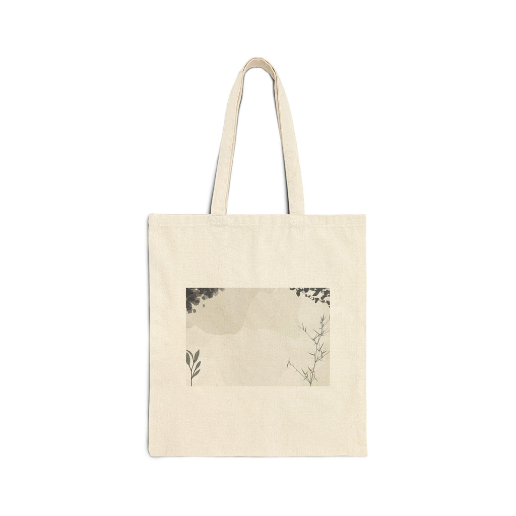 Grey Abstract Cotton Canvas Tote Bag