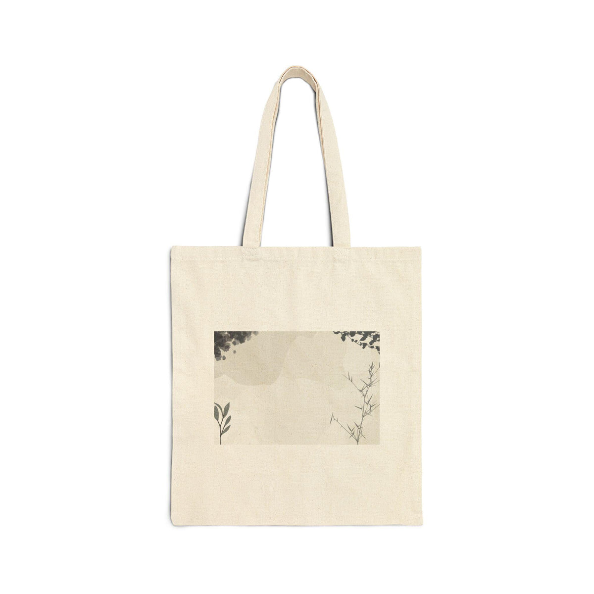 Grey Abstract Cotton Canvas Tote Bag