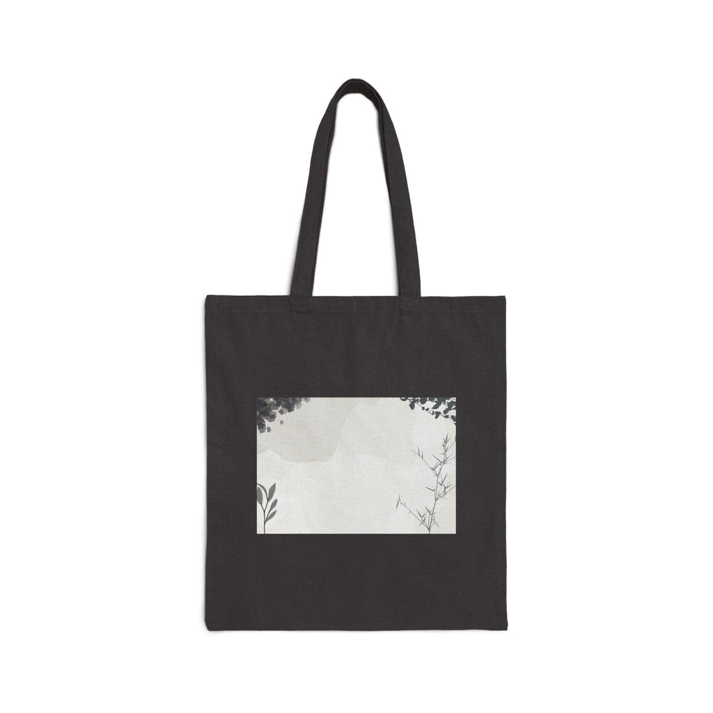 Grey Abstract Cotton Canvas Tote Bag