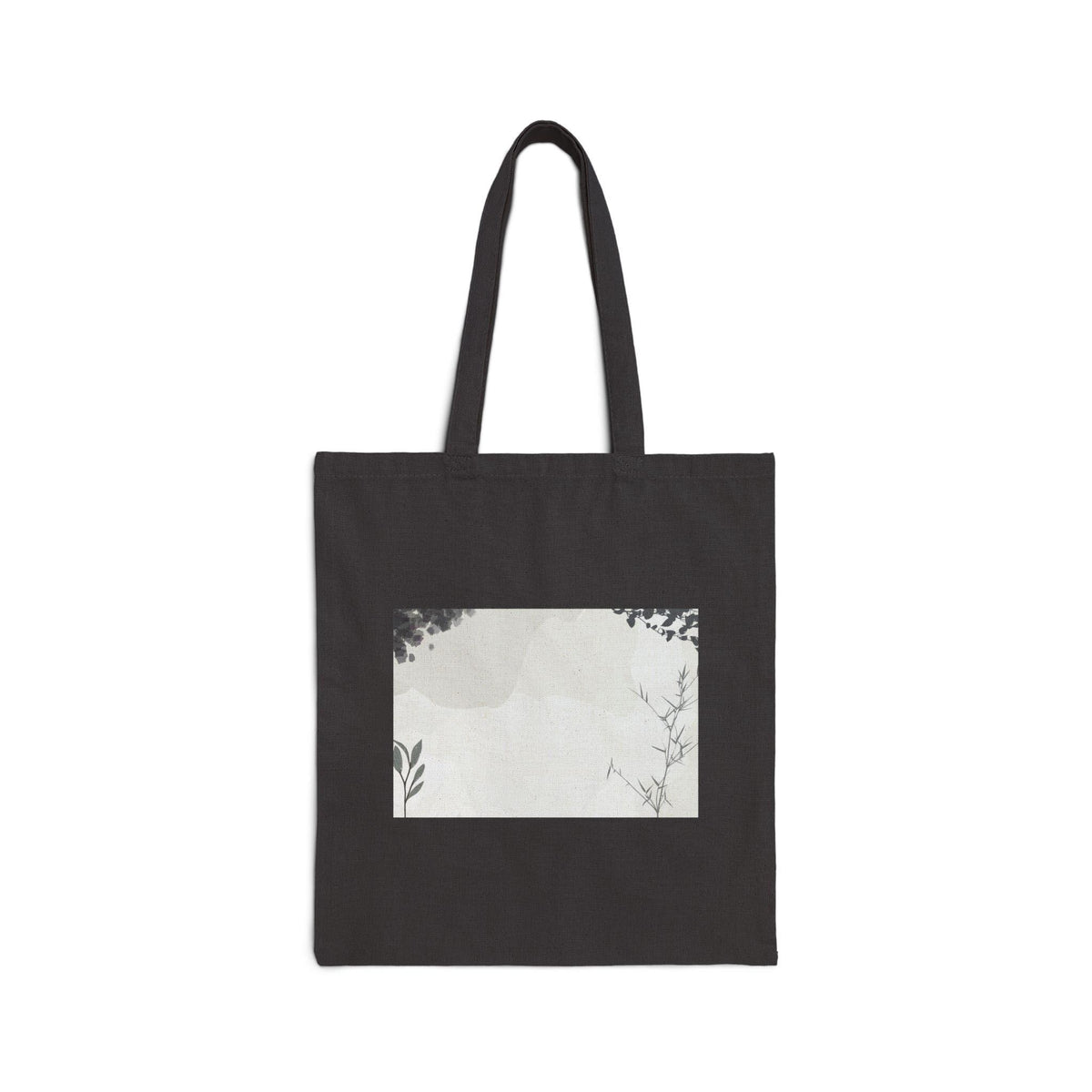 Grey Abstract Cotton Canvas Tote Bag